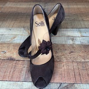 Sofft Brown Suede Mary Jane Pumps 3.5 Heel Sz 8N